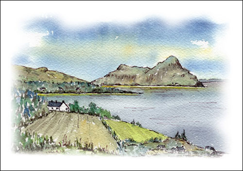 Holy Isle from Dippin, Isle of Arran