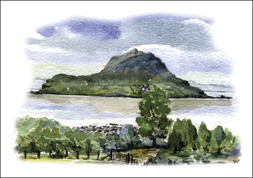 Holy Isle from Claughlands, Lamlash, Arran