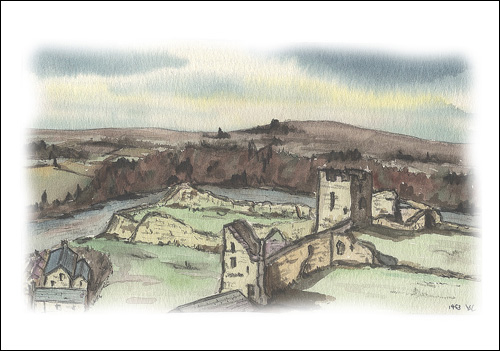 Richmond Castle and River Swale, Yorkshire