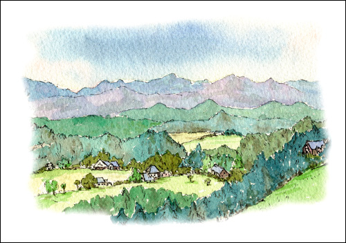 Unaka Mountains from Monument Hill, Greenville, Tennessee, USA