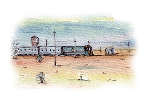 Indian Pacific Railway at Cook, South Australia