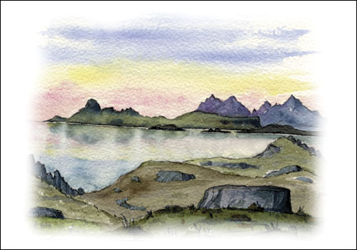 View of Rum and Eigg from Loch Ailort