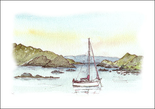 Anchorage in Rona, off Skye